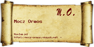 Mocz Ormos névjegykártya